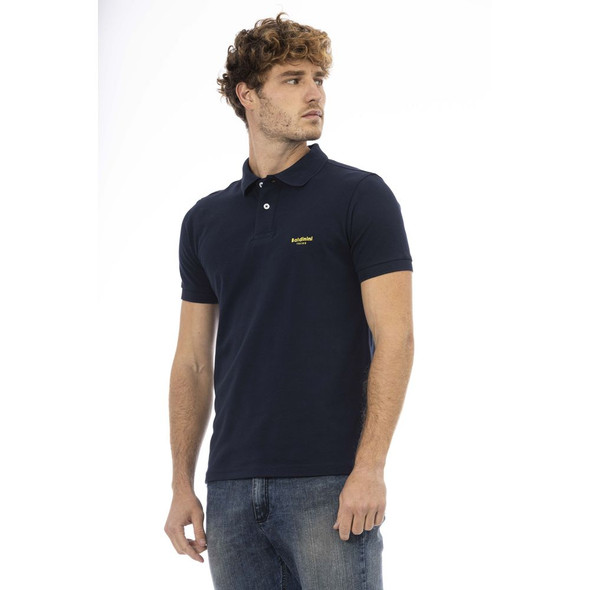 Baldinini Trend Blue Cotton Men Polo Baldinini Trend Blue Cotton Men Polo