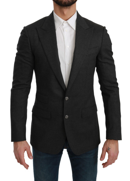 Dolce & Gabbana Gray NAPOLI Slim Fit Jacket Wool Blazer Dolce & Gabbana Gray NAPOLI Slim Fit Jacket Wool Blazer