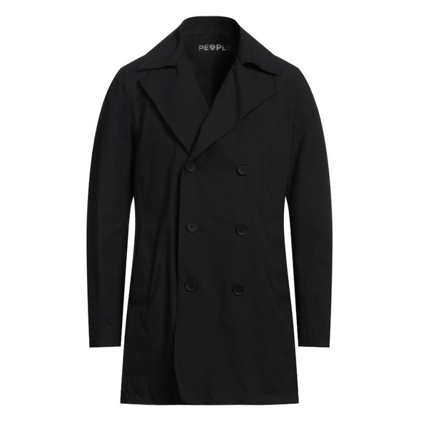 Black Recycled Polyester Men Trench Black Recycled Polyester Men Trench