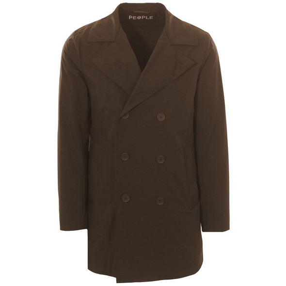 Brown Recycled Polyester Men Jacket Brown Recycled Polyester Men Jacket