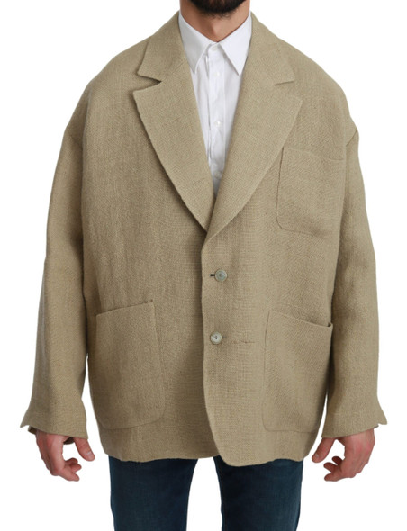 Beige Jacket Coat 100% Jute Blazer Coat Beige Jacket Coat 100% Jute Blazer Coat