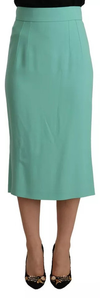 Dolce & Gabbana Mint Green Viscose Pencil Cut Midi Skirt Dolce & Gabbana Mint Green Viscose Pencil Cut Midi Skirt