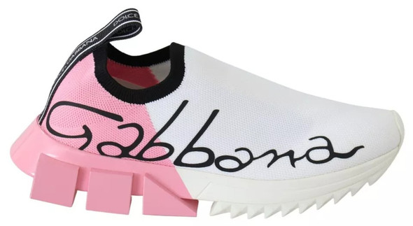 Dolce & Gabbana Pink White Logo Sorrento Sneakers Shoes Dolce & Gabbana Pink White Logo Sorrento Sneakers Shoes