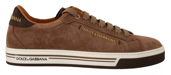 Brown Suede Logo Low Top Sneakers Men Shoes Brown Suede Logo Low Top Sneakers Men Shoes