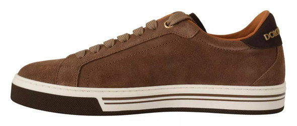 Brown Suede Logo Low Top Sneakers Men Shoes Brown Suede Logo Low Top Sneakers Men Shoes