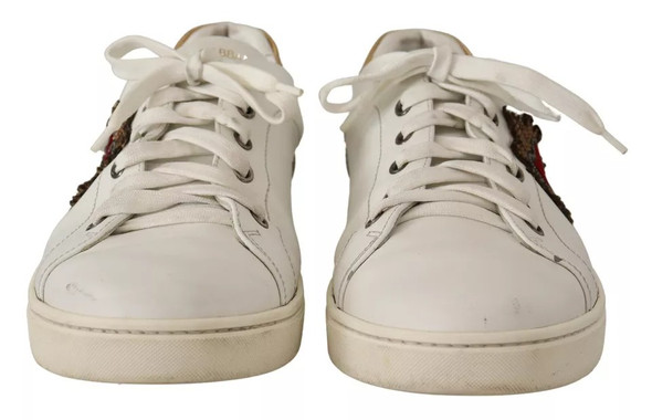 Dolce & Gabbana White Leather Heart Low Top Casual Sneakers Shoes Dolce & Gabbana White Leather Heart Low Top Casual Sneakers Shoes