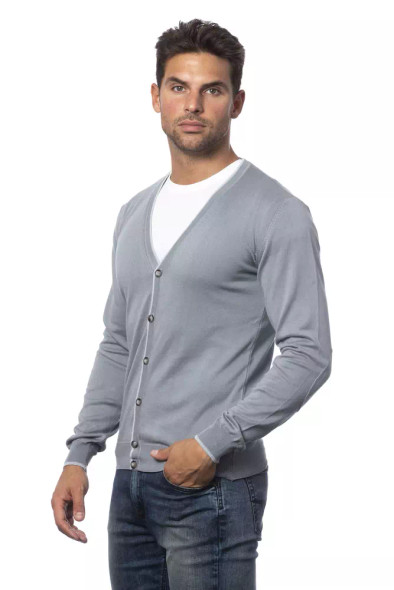 Gray Cotton Men Cardigan Gray Cotton Men Cardigan