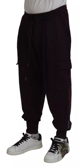 Dolce & Gabbana Bordeaux Cotton Cargo Jogger Sweatpants Pants Dolce & Gabbana Bordeaux Cotton Cargo Jogger Sweatpants Pants
