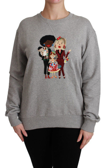 Dolce & Gabbana Gray #dgfamily Cotton Pullover Sweater Dolce & Gabbana Gray #dgfamily Cotton Pullover Sweater