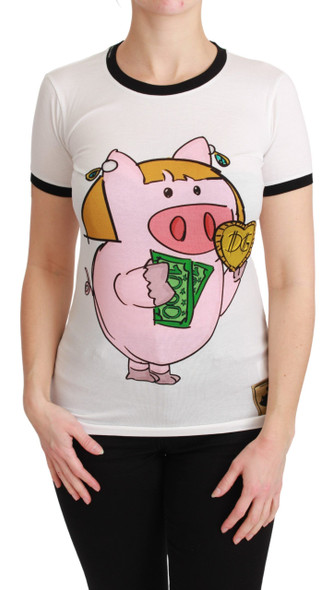 White YEAR OF THE PIG Top Cotton T-shirt White YEAR OF THE PIG Top Cotton T-shirt