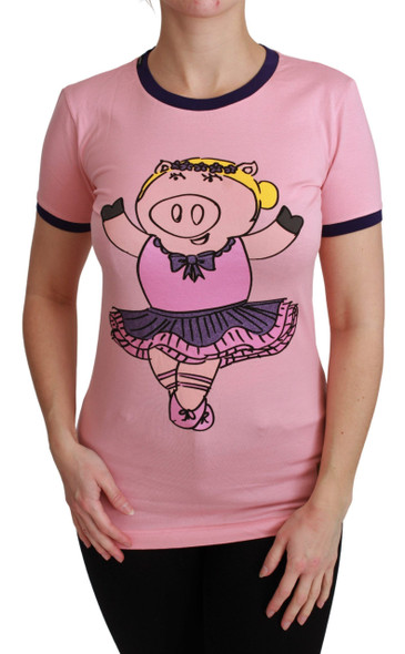 Pink YEAR OF THE PIG Top Cotton T-shirt Pink YEAR OF THE PIG Top Cotton T-shirt