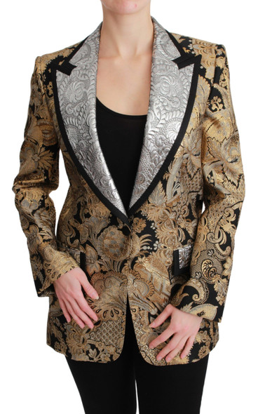 Dolce & Gabbana Black Gold Jacquard Blazer Jacket Dolce & Gabbana Black Gold Jacquard Blazer Jacket