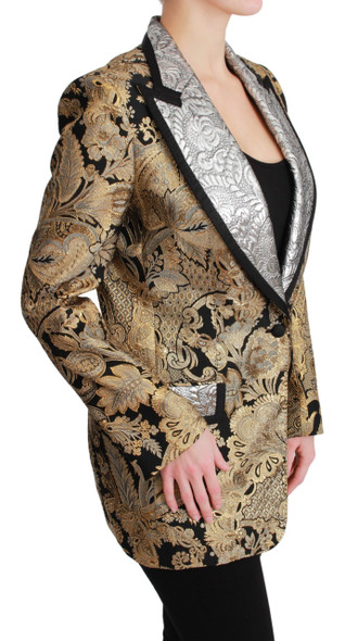 Dolce & Gabbana Black Gold Jacquard Blazer Jacket Dolce & Gabbana Black Gold Jacquard Blazer Jacket