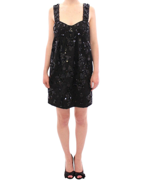 Black floral crystal embedded dress Black floral crystal embedded dress