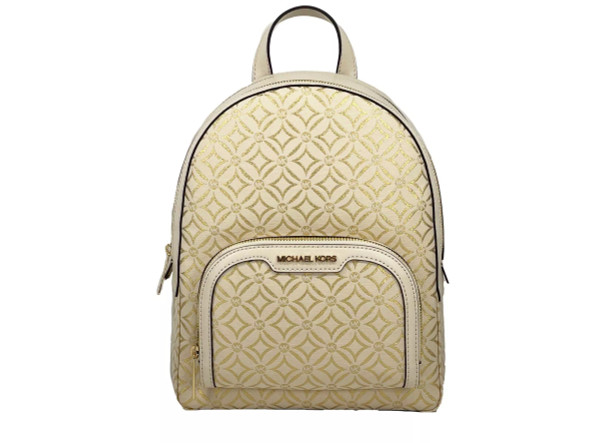 Jaycee Medium Zip Pocket Backpack Bag Cream Gold Jaycee Medium Zip Pocket Backpack Bag Cream Gold