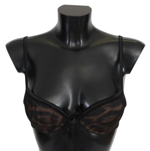 Black Leopard Nylon Push Up Bra Underwear Black Leopard Nylon Push Up Bra Underwear