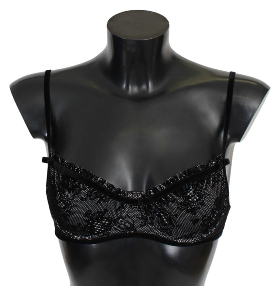 Black Mesh Balconcino Bra Nylon Underwear Black Mesh Balconcino Bra Nylon Underwear
