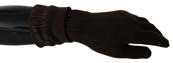 Brown Wool Knitted One Size Wrist Length Gloves Brown Wool Knitted One Size Wrist Length Gloves