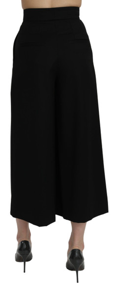 Black High Waist Wide Leg Cropped Pants Black High Waist Wide Leg Cropped Pants