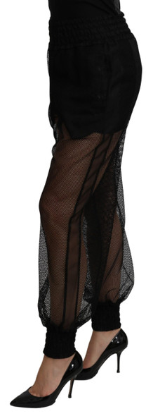 Dolce & Gabbana Black See Through Jogger Polyester Pants Dolce & Gabbana Black See Through Jogger Polyester Pants