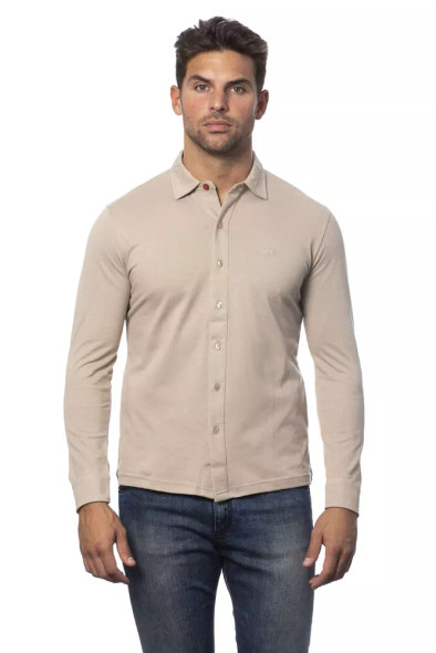 Verri Beige Cotton Men Shirt Verri Beige Cotton Men Shirt