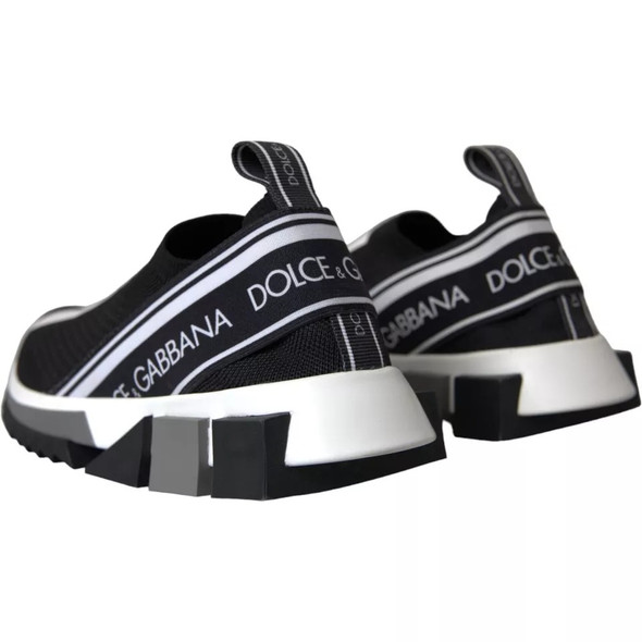 Dolce & Gabbana Black White Slip On Sorrento Sneakers Shoes Dolce & Gabbana Black White Slip On Sorrento Sneakers Shoes