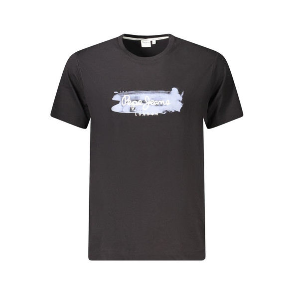 Pepe Jeans Black Cotton Men T-Shirt Pepe Jeans Black Cotton Men T-Shirt