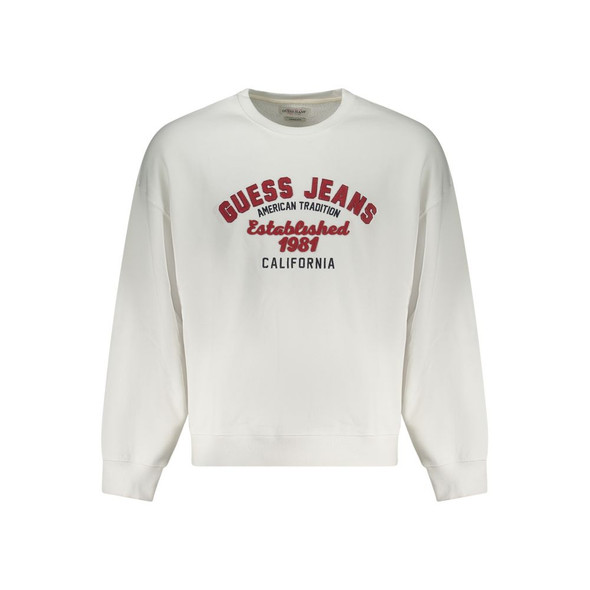 Guess Jeans White Cotton Men Sweater GU-35097 Guess Jeans White Cotton Men Sweater GU-35097