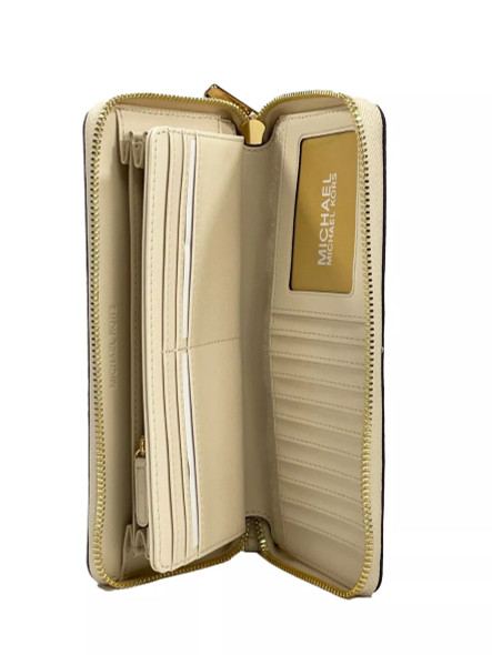 Jet Set Travel Center Stripe Signature Continental Wallet Vanilla Pale Gold Jet Set Travel Center Stripe Signature Continental Wallet Vanilla Pale Gold