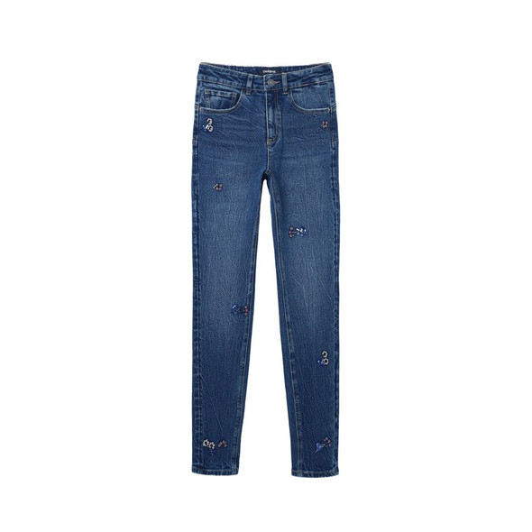 Desigual Blue Cotton Skinny Jean Desigual Blue Cotton Skinny Jean