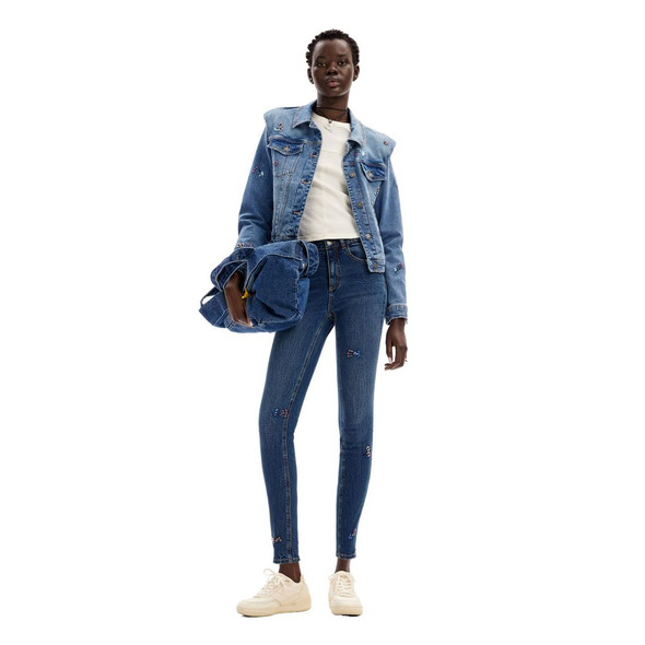 Desigual Blue Cotton Skinny Jean Desigual Blue Cotton Skinny Jean