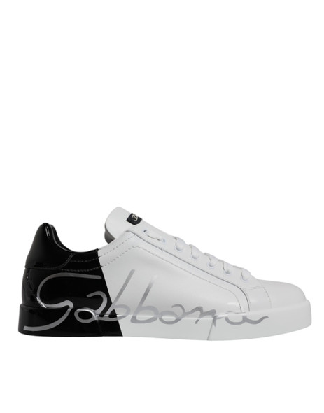 White Black Logo Portofino Sneaker Shoes White Black Logo Portofino Sneaker Shoes