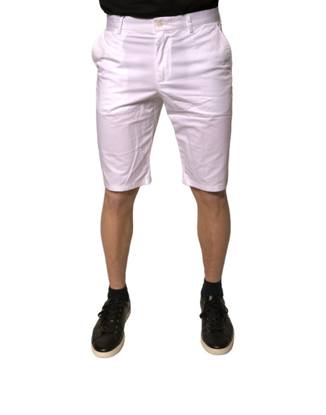 Dolce & Gabbana White Chinos Cotton Stretch Casual Shorts PAN75655 Dolce & Gabbana White Chinos Cotton Stretch Casual Shorts PAN75655