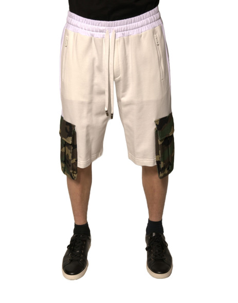 Beige Cotton Men Casual Cargo Bermuda Shorts Beige Cotton Men Casual Cargo Bermuda Shorts
