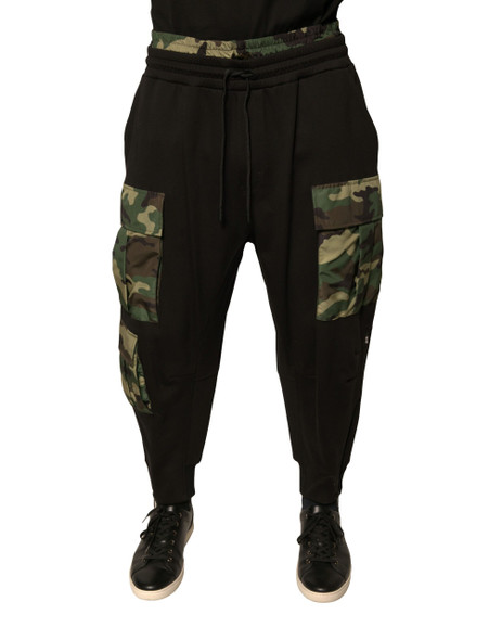 Dolce & Gabbana Black Camouflage Cotton Jogger Cargo Pants Dolce & Gabbana Black Camouflage Cotton Jogger Cargo Pants