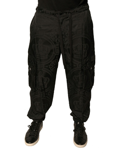 Dolce & Gabbana Black Crown Nylon Jogger Sweatpants Pants Dolce & Gabbana Black Crown Nylon Jogger Sweatpants Pants