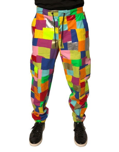 Dolce & Gabbana Multicolor Cotton Patchwork Men Cargo Pants Dolce & Gabbana Multicolor Cotton Patchwork Men Cargo Pants