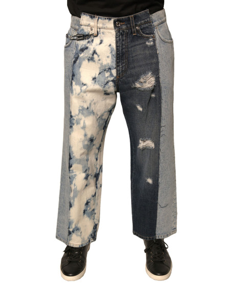 Dolce & Gabbana Multicolor Patchwork Cotton Straight Men Denim Jeans Dolce & Gabbana Multicolor Patchwork Cotton Straight Men Denim Jeans