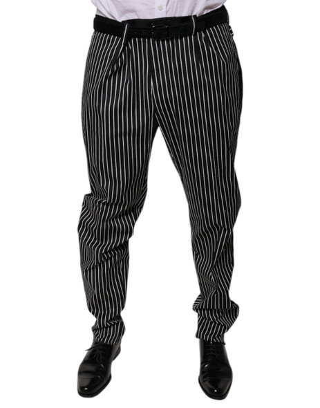 Dolce & Gabbana Black Stripes Skinny Dress Pants Dolce & Gabbana Black Stripes Skinny Dress Pants