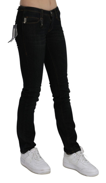 Costume National Black Mid Waist Skinny Denim Cotton Jeans Costume National Black Mid Waist Skinny Denim Cotton Jeans
