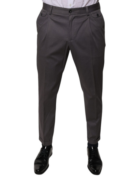 Dolce & Gabbana Dark Gray Mid Waist Dress Pants Dolce & Gabbana Dark Gray Mid Waist Dress Pants