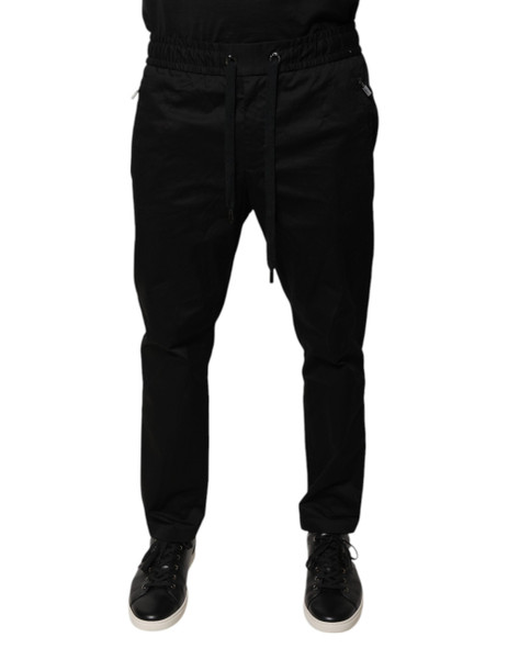 Dolce & Gabbana Black Cotton Stretch Skinny Sweatpants Pants Dolce & Gabbana Black Cotton Stretch Skinny Sweatpants Pants