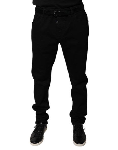 Black Logo Cotton Stretch Skinny Denim Jeans Black Logo Cotton Stretch Skinny Denim Jeans