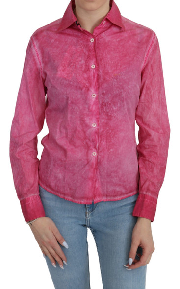 Ermanno Scervino Pink Collared Long Sleeve Shirt Blouse Top Ermanno Scervino Pink Collared Long Sleeve Shirt Blouse Top