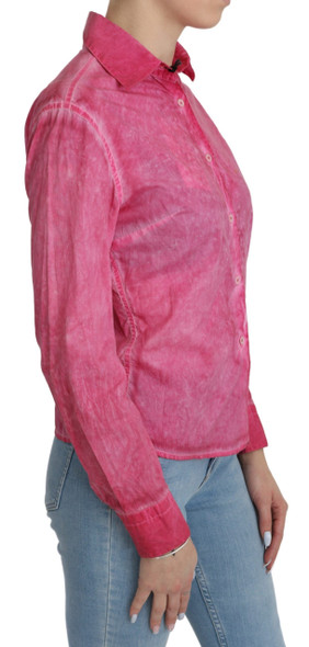Ermanno Scervino Pink Collared Long Sleeve Shirt Blouse Top Ermanno Scervino Pink Collared Long Sleeve Shirt Blouse Top