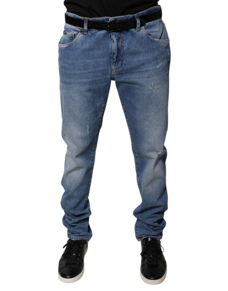 Light Blue Cotton Men Skinny Denim Jeans Light Blue Cotton Men Skinny Denim Jeans