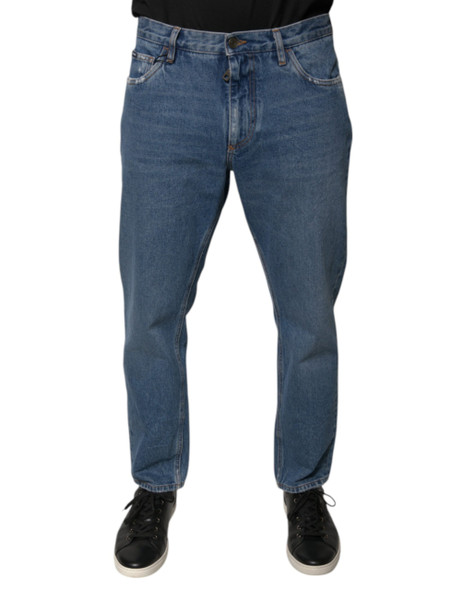Dolce & Gabbana Blue Cotton Logo Men Loose Denim Jeans Dolce & Gabbana Blue Cotton Logo Men Loose Denim Jeans