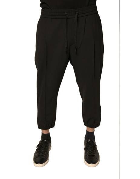 Dolce & Gabbana Black Wool Jogger Jogging Pants Dolce & Gabbana Black Wool Jogger Jogging Pants