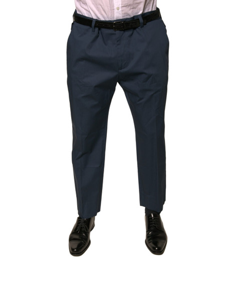 Dolce & Gabbana Blue Cotton Men Skinny Dress Pants Dolce & Gabbana Blue Cotton Men Skinny Dress Pants
