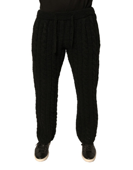 Black Wool Knitted Skinny Pants Black Wool Knitted Skinny Pants